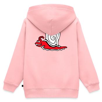 Schnecke Schnell Kriechen Lustig Cartoon Raserei - Kinder Premium Organic Zip Hoodie - Rosa - Hinten - AI Model Kid Female (0cm)