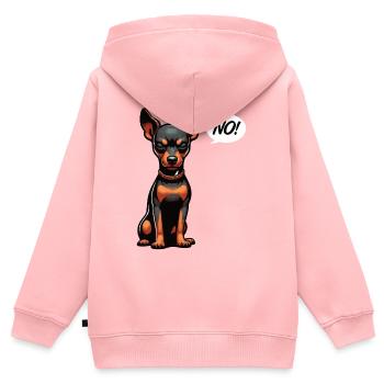 Pas de Pinscher miniature Pinscher Propriétaire de Pinscher - Sweat Premium à capuche zippé enfant bio - rose - Dos - AI Model Kid Female (0cm)