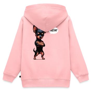 Pas de Pinscher miniature Pinscher Propriétaire de Pinscher - Sweat Premium à capuche zippé enfant bio - rose - Dos - AI Model Kid Female (0cm)