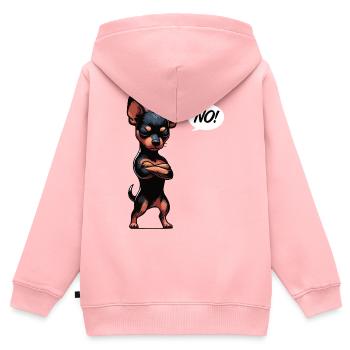 Pas de Pinscher miniature Pinscher Propriétaire de Pinscher - Sweat Premium à capuche zippé enfant bio - rose - Dos - AI Model Kid Female (0cm)