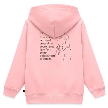 Illustration zum persönlichen Lernvorschlag - Kinder Premium Organic Zip Hoodie - Rosa - Hinten - AI Model Kid Female (0cm)