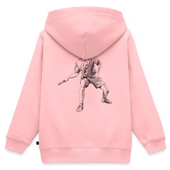 Tischtennis - Kinder Premium Organic Zip Hoodie - Rosa - Hinten - AI Model Kid Female (0cm)