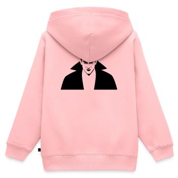 Vampire Illustration - Sweat Premium à capuche zippé enfant bio - rose - Dos - AI Model Kid Female (0cm)