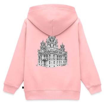 Illustration d'un bâtiment baroque historique - Sweat Premium à capuche zippé enfant bio - rose - Dos - AI Model Kid Female (0cm)