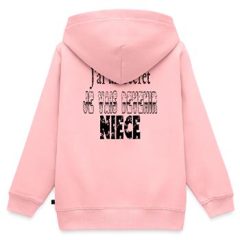 Ich habe ein Geheimnis, ich werde eine Nichte - Kinder Premium Organic Zip Hoodie - Rosa - Hinten - AI Model Kid Female (0cm)