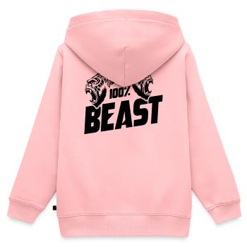 Gorilla Beast Motivation - Kinder Premium Organic Zip Hoodie - Rosa - Hinten - AI Model Kid Female (0cm)