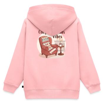Gemütlicher Sessel – Cozy Christmas Vibes - Kinder Premium Organic Zip Hoodie - Rosa - Hinten - AI Model Kid Female (0cm)