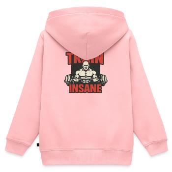 Train Insane Kraftsymbol Design - Kinder Premium Organic Zip Hoodie - Rosa - Hinten - AI Model Kid Female (0cm)