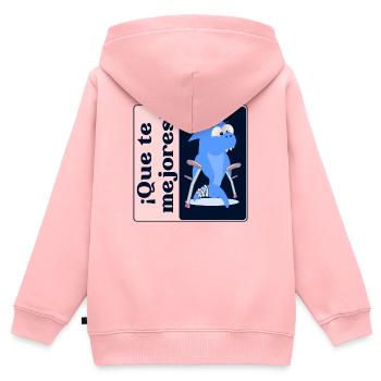 Mach dich selbst besser Meeresbewohner - Kinder Premium Organic Zip Hoodie - Rosa - Hinten - AI Model Kid Female (0cm)