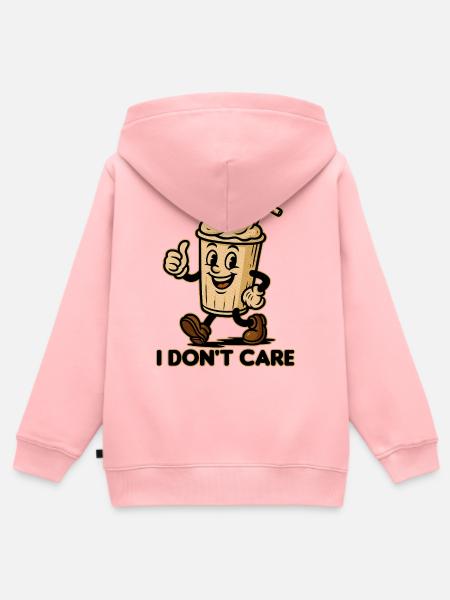 Humorvoller Kaffee-Becher mit Spruch - Kinder Premium Organic Zip Hoodie - Rosa