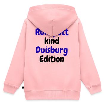 Ruhrpott Kind - Édition Duisbourg - Sweat Premium à capuche zippé enfant bio - rose - Dos - AI Model Kid Female (0cm)