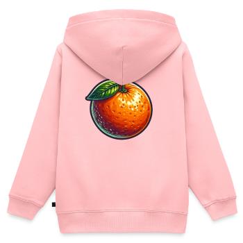 Illustration von lebendigen und natürlichen Mandarin - Kinder Premium Organic Zip Hoodie - Rosa - Hinten - AI Model Kid Female (0cm)