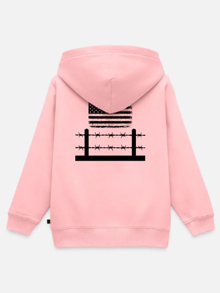 Stacheldraht Amerika - Kinder Premium Organic Zip Hoodie - Rosa