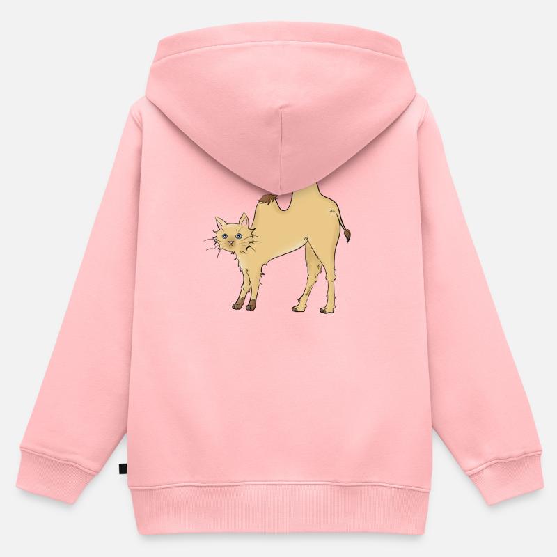 Chat-meau - Sweat Premium à capuche zippé enfant bio - rose