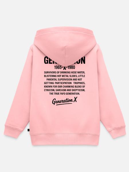 Retro-Textdesign der Generation X - Kinder Premium Organic Zip Hoodie - Rosa