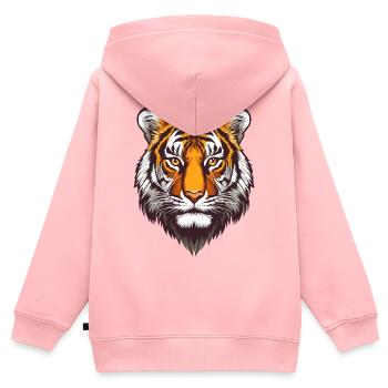 Tiger Kopf :) - Kinder Premium Organic Zip Hoodie - Rosa - Hinten - AI Model Kid Female (0cm)