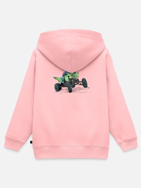Quad - Kinder Premium Organic Zip Hoodie - Rosa