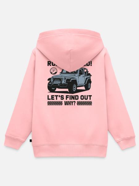 Geschlossene Straße Jeep Design - Kinder Premium Organic Zip Hoodie - Rosa