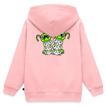 2 Raupe Mittelfinger Beleidigung Sonnenbrille Team - Kinder Premium Organic Zip Hoodie - Rosa - Hinten - AI Model Kid Female (0cm)