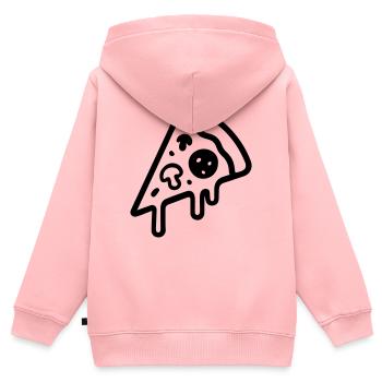 Icône de tranche de pizza - Sweat Premium à capuche zippé enfant bio - rose - Dos - AI Model Kid Female (0cm)