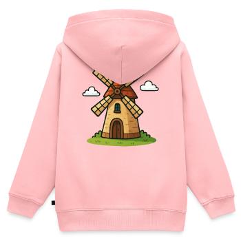 Märchenhafte Windmühle - Kinder Premium Organic Zip Hoodie - Rosa - Hinten - AI Model Kid Female (0cm)