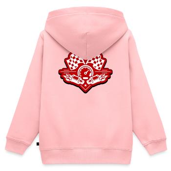 Racing Rennflagge Auspuff Tacho - Kinder Premium Organic Zip Hoodie - Rosa - Hinten - AI Model Kid Female (0cm)
