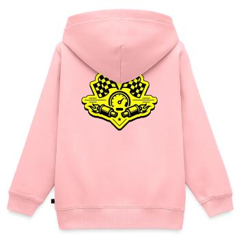 Racing Rennflagge Auspuff Tacho - Kinder Premium Organic Zip Hoodie - Rosa - Hinten - AI Model Kid Female (0cm)