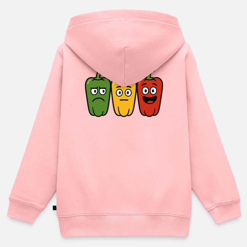 Piments d’ambiance - Sweat Premium à capuche zippé enfant bio - rose