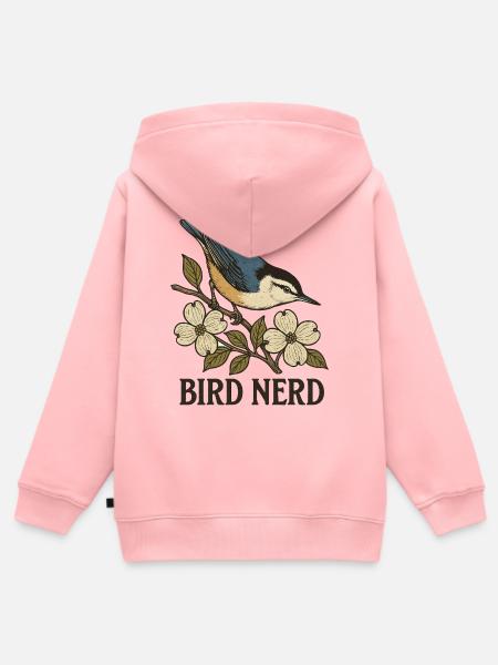 Eleganter blau-schwarzer Singvogel Vogel Nerd - Kinder Premium Organic Zip Hoodie - Rosa