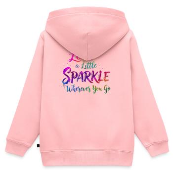 Regenbogen Glitzer Inspirierendes Zitat Design - Kinder Premium Organic Zip Hoodie - Rosa - Hinten - AI Model Kid Female (0cm)