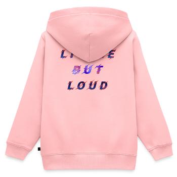 Retro-Effekt Babysprüche  Geburt  klein aber laut - Kinder Premium Organic Zip Hoodie - Rosa - Hinten - AI Model Kid Female (0cm)