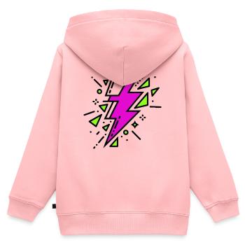 Contemporary Violet and Green Ray - Kids Premium Organic Zip-up Hoodie - rose - Back - AI Model Kid Female (0cm)