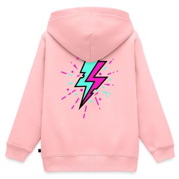 Retro Lightning Bolt Colorful Style - Kids Premium Organic Zip-up Hoodie - rose - Back - AI Model Kid Female (0cm)