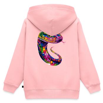 Schlange Python Kobra Klapperschlange Schlangen - Kinder Premium Organic Zip Hoodie - Rosa - Hinten - AI Model Kid Female (0cm)