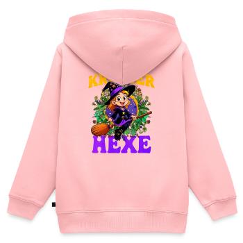 Hexe mit Kräutern und Zauberstab - Kinder Premium Organic Zip Hoodie - Rosa - Hinten - AI Model Kid Female (0cm)