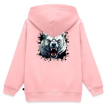 Polar Bär Eisbär - Kinder Premium Organic Zip Hoodie - Rosa - Hinten - AI Model Kid Female (0cm)
