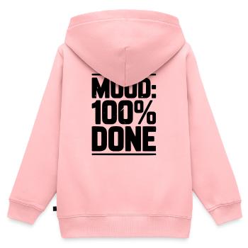 Stimmung: 100% fertig - Kinder Premium Organic Zip Hoodie - Rosa - Hinten - AI Model Kid Female (0cm)
