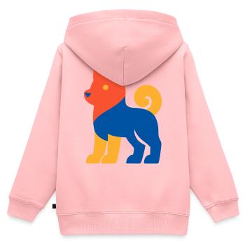 Chien Pop Art - Sweat Premium à capuche zippé enfant bio - rose - Dos - AI Model Kid Female (0cm)