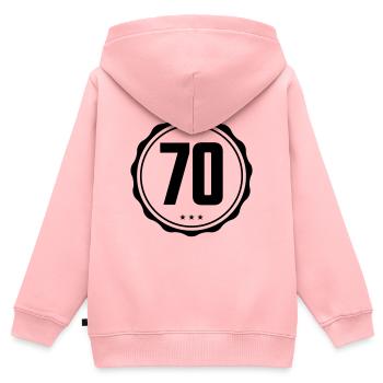 70 Zahl - Kinder Premium Organic Zip Hoodie - Rosa - Hinten - AI Model Kid Female (0cm)