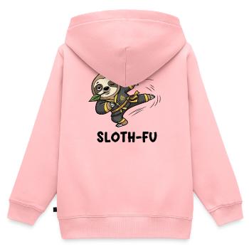 Kung-Fu Meister des Nickerchens - Kinder Premium Organic Zip Hoodie - Rosa - Hinten - AI Model Kid Female (0cm)