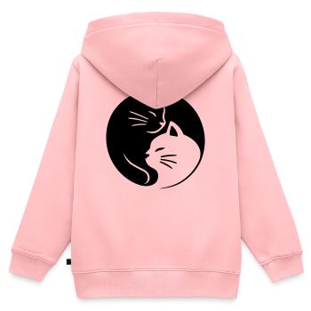 Ying Yang Cats - Kinder Premium Organic Zip Hoodie - Rosa - Hinten - AI Model Kid Female (0cm)