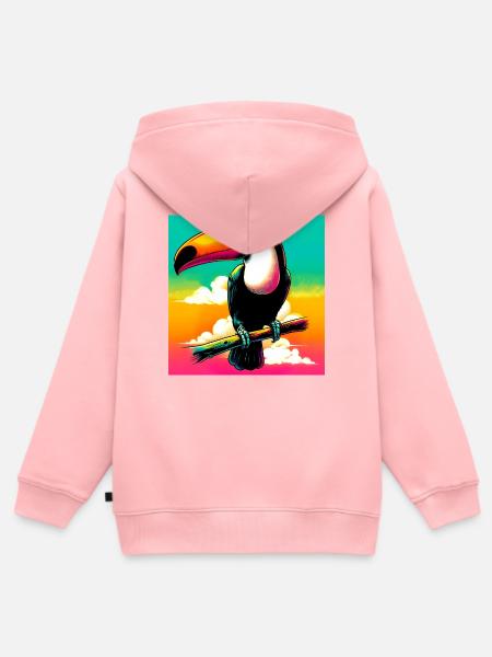 Tukan - Kinder Premium Organic Zip Hoodie - Rosa