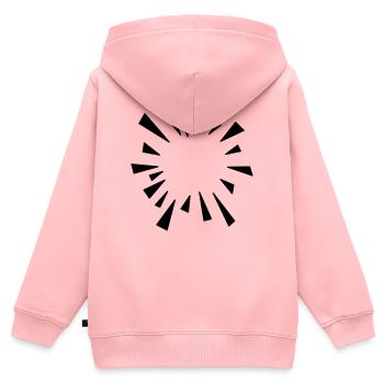Ballon d’éclatement d’effet de bande dessinée - Sweat Premium à capuche zippé enfant bio - rose - Dos - AI Model Kid Female (0cm)