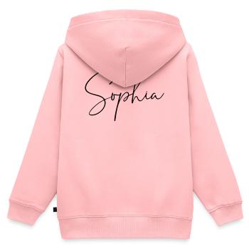 Sophia / Handwriting Design - Kids Premium Organic Zip-up Hoodie - rose - Back - AI Model Kid Female (0cm)