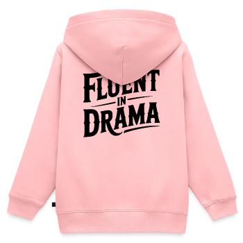 Fließend im Drama - Kinder Premium Organic Zip Hoodie - Rosa - Hinten - AI Model Kid Female (0cm)