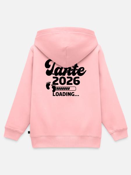 Tante 2026 Loading - Kinder Premium Organic Zip Hoodie - Rosa