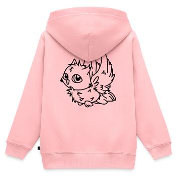 Eule im Flug – mystisches Eulenmotiv Nachtvogel - Kinder Premium Organic Zip Hoodie - Rosa - Hinten - AI Model Kid Female (0cm)