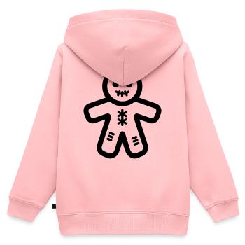 Poupée Vaudou - Sweat Premium à capuche zippé enfant bio - rose - Dos - AI Model Kid Female (0cm)