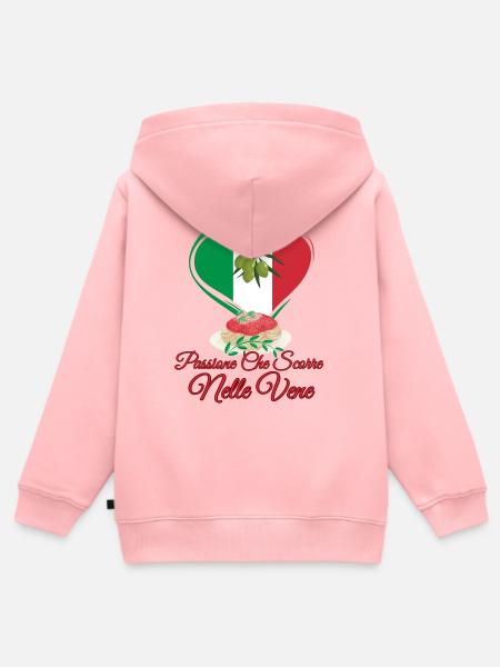 Cuore Italiano Pasta Passione - Kinder Premium Organic Zip Hoodie - Rosa