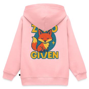 Zero Fox mit Logo - Kinder Premium Organic Zip Hoodie - Rosa - Hinten - AI Model Kid Female (0cm)